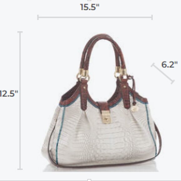 Brahmin Elisa Pearl Presley Embossed Leather Satchel - Picture 16 of 16